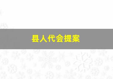 县人代会提案