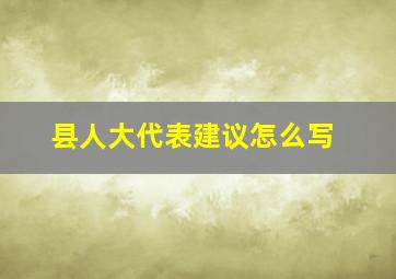 县人大代表建议怎么写