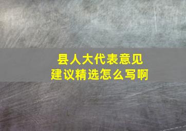 县人大代表意见建议精选怎么写啊