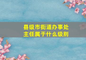 县级市街道办事处主任属于什么级别