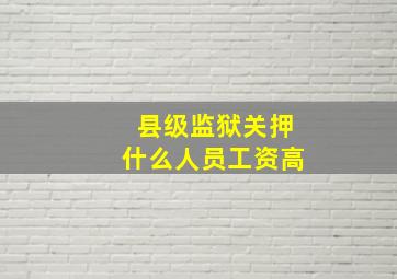 县级监狱关押什么人员工资高