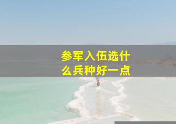 参军入伍选什么兵种好一点