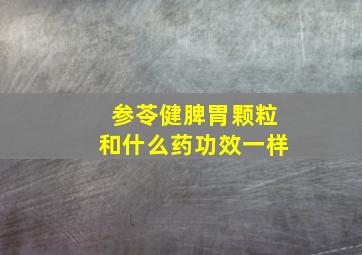 参苓健脾胃颗粒和什么药功效一样