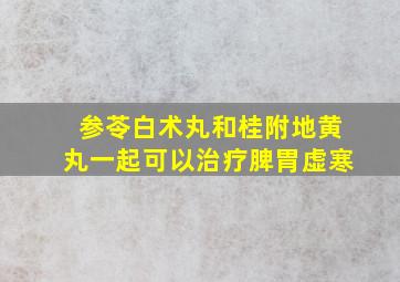 参苓白术丸和桂附地黄丸一起可以治疗脾胃虚寒