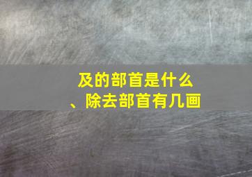 及的部首是什么、除去部首有几画