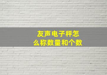 友声电子秤怎么称数量和个数