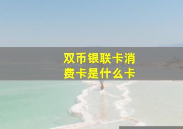 双币银联卡消费卡是什么卡