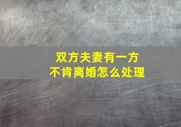 双方夫妻有一方不肯离婚怎么处理