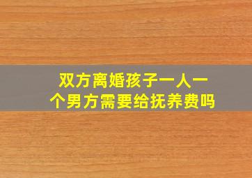 双方离婚孩子一人一个男方需要给抚养费吗