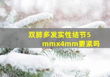 双肺多发实性结节5mmx4mm要紧吗