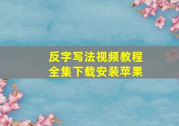 反字写法视频教程全集下载安装苹果