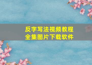 反字写法视频教程全集图片下载软件