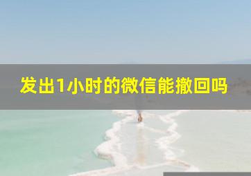 发出1小时的微信能撤回吗