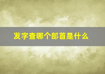 发字查哪个部首是什么