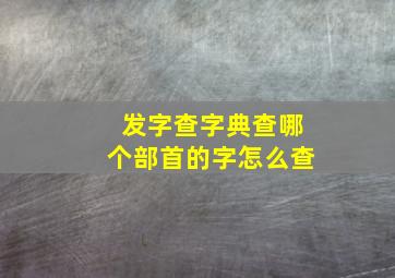 发字查字典查哪个部首的字怎么查