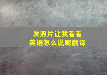 发照片让我看看英语怎么说呢翻译