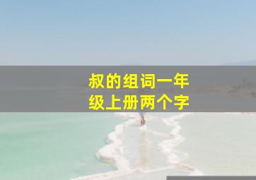 叔的组词一年级上册两个字