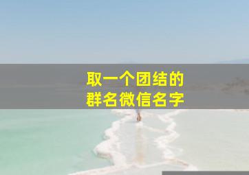 取一个团结的群名微信名字