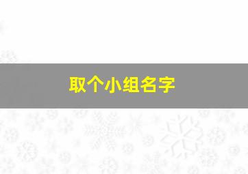 取个小组名字