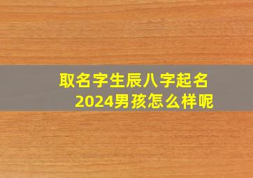 取名字生辰八字起名2024男孩怎么样呢