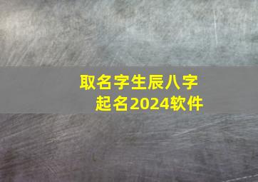 取名字生辰八字起名2024软件