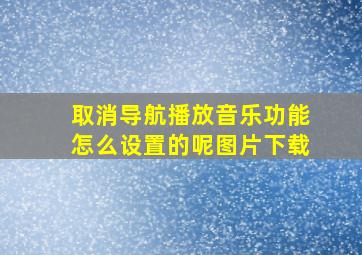 取消导航播放音乐功能怎么设置的呢图片下载