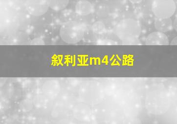 叙利亚m4公路