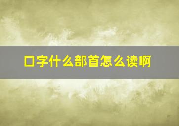 口字什么部首怎么读啊