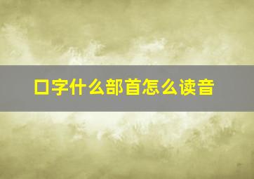 口字什么部首怎么读音