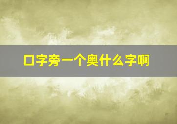 口字旁一个奥什么字啊