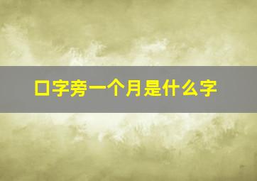 口字旁一个月是什么字