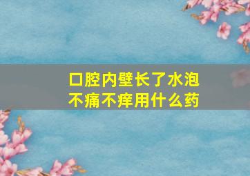 口腔内壁长了水泡不痛不痒用什么药