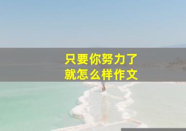 只要你努力了就怎么样作文