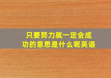 只要努力就一定会成功的意思是什么呢英语