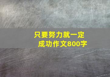 只要努力就一定成功作文800字