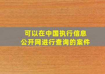 可以在中国执行信息公开网进行查询的案件