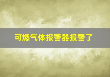 可燃气体报警器报警了