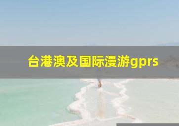 台港澳及国际漫游gprs