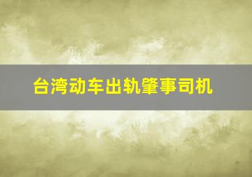 台湾动车出轨肇事司机