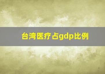 台湾医疗占gdp比例