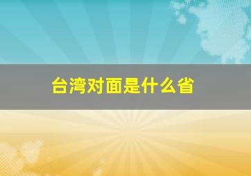 台湾对面是什么省