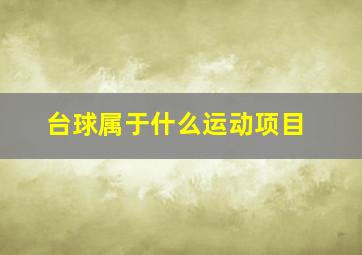 台球属于什么运动项目