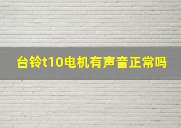 台铃t10电机有声音正常吗