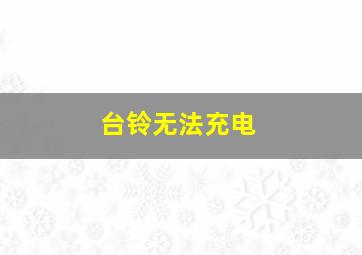 台铃无法充电