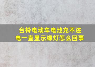 台铃电动车电池充不进电一直显示绿灯怎么回事