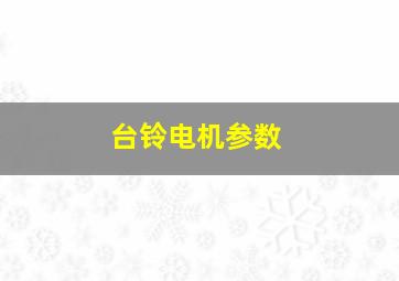 台铃电机参数