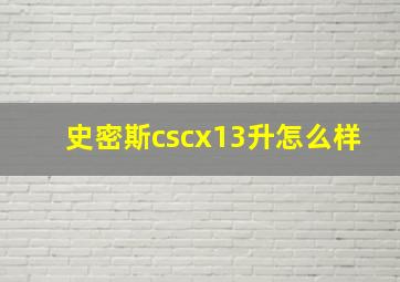 史密斯cscx13升怎么样