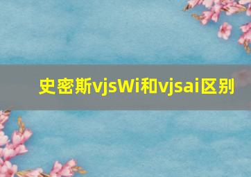 史密斯vjsWi和vjsai区别