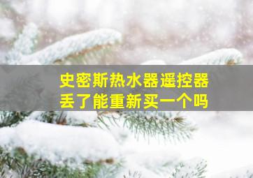 史密斯热水器遥控器丢了能重新买一个吗