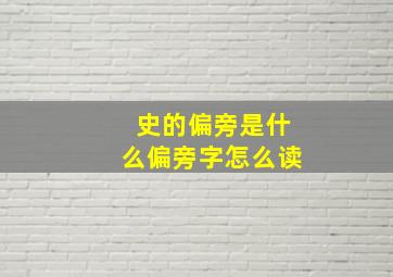 史的偏旁是什么偏旁字怎么读